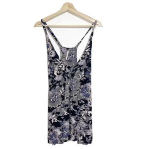 Free People Floral Tank Mini Dress Button Front V Neckline Multicolor Sz 0